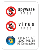 100% Spyware, malware and virus free!